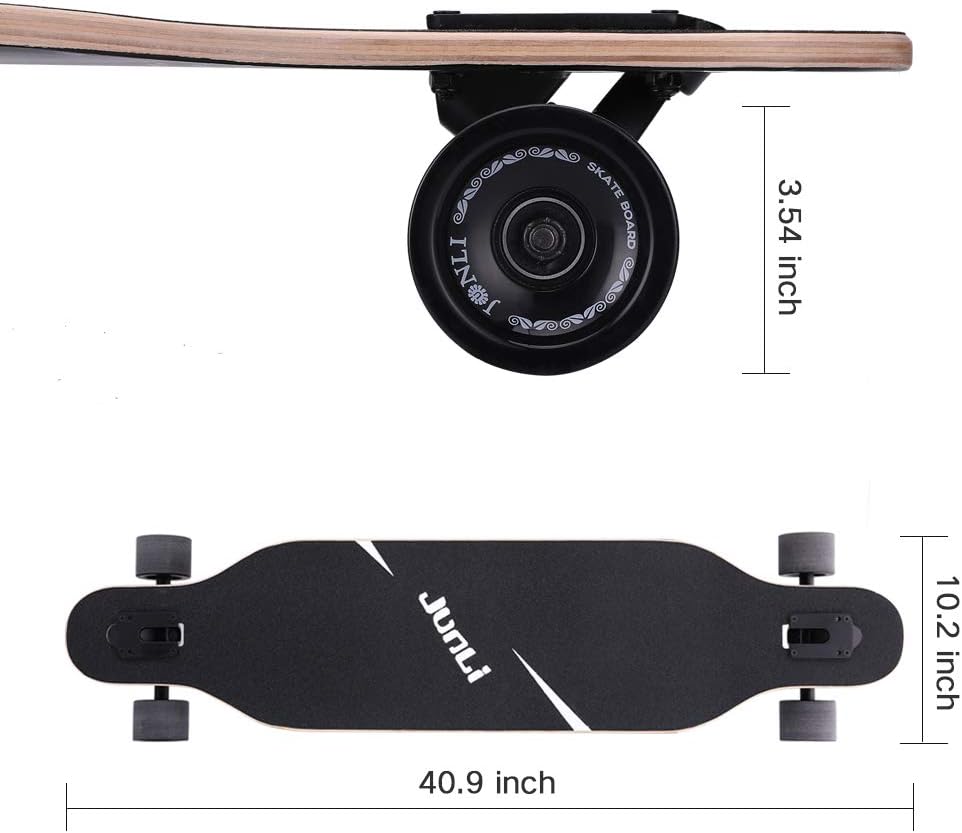Junli 41 Inch Freeride Skateboard Longboard - Complete Skateboard Cruiser for Cruising, Carving, Free-Style and Downhill