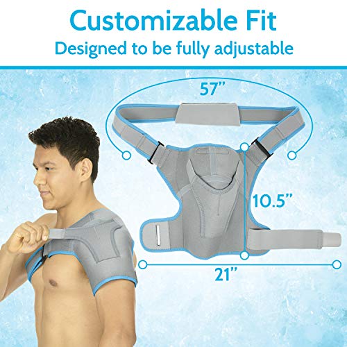 Arctic Flex Shoulder Ice Pack Brace - Rotator Cuff Cold Gel Wrap Therapy | Heat or Cooling Support Immobilizer with Compression Stability for