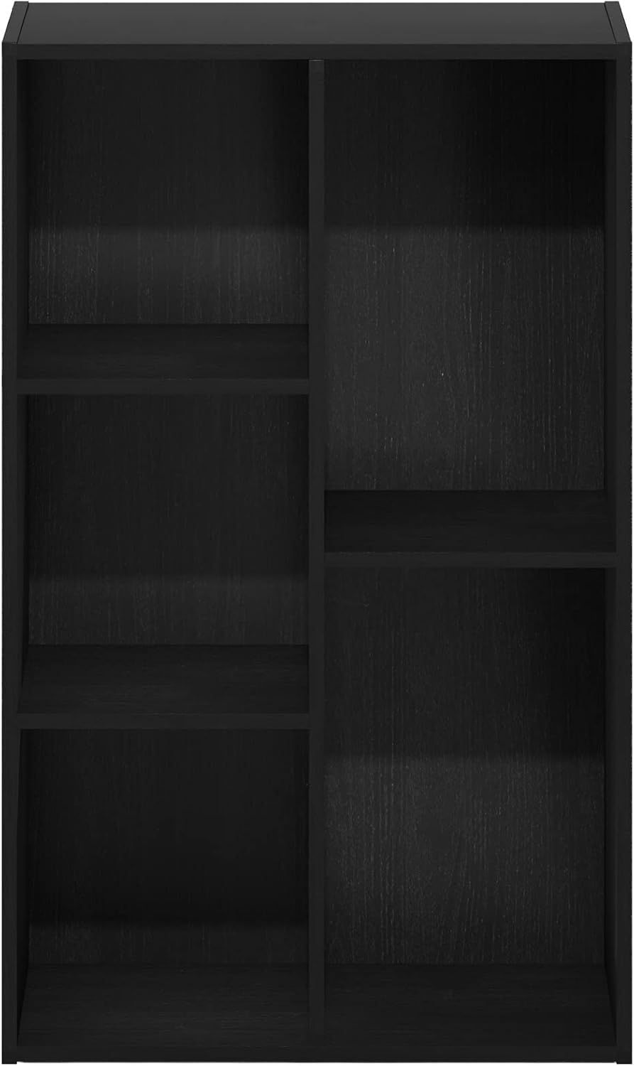 Furinno LUDER Book Shelf, 5-Cube Bookshelf, Easy Assembly Bookcase with Open Shelves, 9.4 x 19.7 x 31.5, for Living Room, Bedroom, Home Office, Darkwood