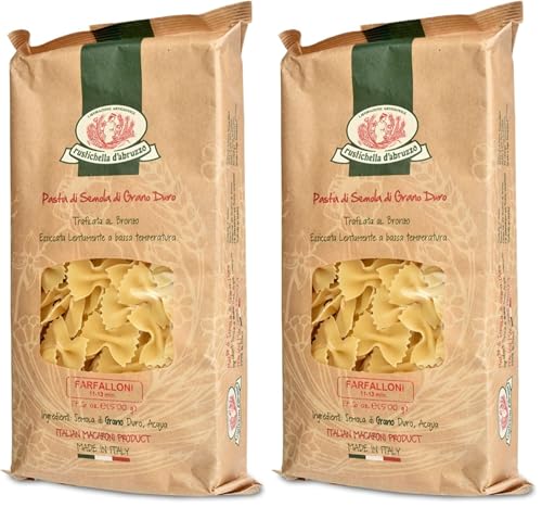 Rustichella d'Abruzzo Farfalloni - Large Bow-Tie Pasta, 500g, Soft Ridges for Better Sauce Adherence, Ideal for Pasta Salads & Classic Sauces