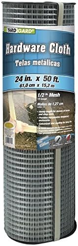 YARDGARD 1/2 Inch Mesh Welded Wire Fence, Hardware Cloth, 19 Gauge Galvanized Steel For Garden Protection, Cage Fencing, Chicken and Rabbit Barriers, and Crafts, 36 Inches x 5 Feet
