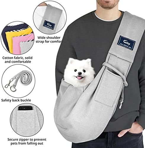 Dog and Cat Sling Carrier - Hands Free Reversible Pet Papoose Bag - Soft Pouch and Tote Design - Suitable for Puppy, Small Dogs Cats Outdoor