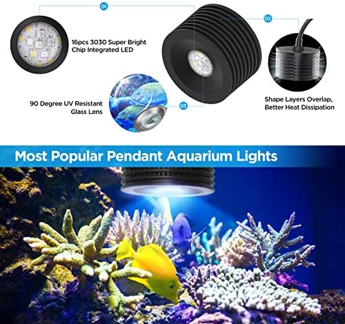 Lominie LED Aquarium Light, Planted Tank Light 4 Channels Remote Control 6500K Aquarium LED Lamp for Freshwater Fish Tank Refugium with Gooseneck (A20 Freshwater)