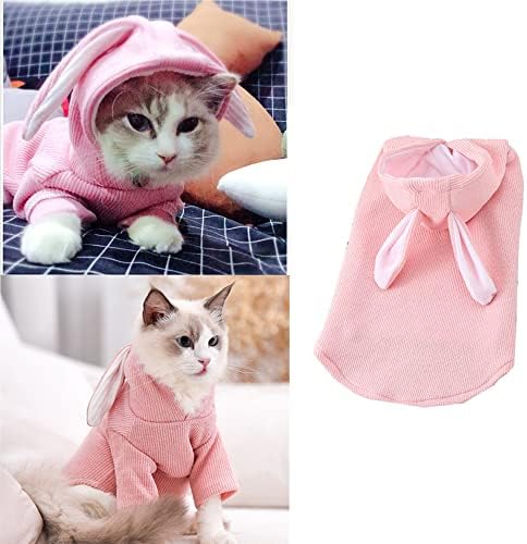 ANIAC Dog Hoodies Sweatshirt with Bunny Ears Spring Puppy Clothes for Small Dog Girl Boy Soft Doggy Sweater Cat Apparel Pet Clothing for Kitten