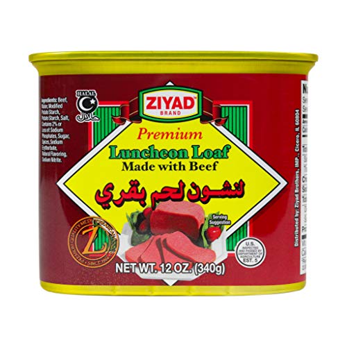 Ziyad Halal Luncheon Loaf Meat 12 oz - Premium Beef Canned Food for Quick Meals - Perfect for Sandwiches, Pasta, Rice - Convenient Halal Pantry Staple