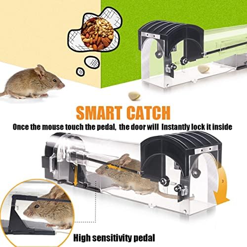 Humane Mouse Traps, 12 inches Enlarged No Kill Rat Live Traps for Chipmunks, Reusable Catch and Release Mice