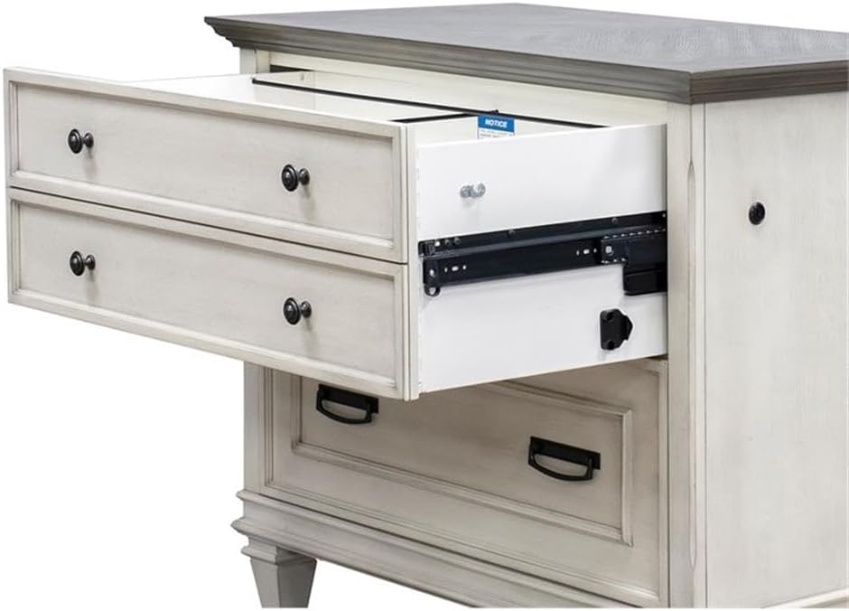 Hartford Wood Lateral File With Locking Legal/Letter File Drawer Black