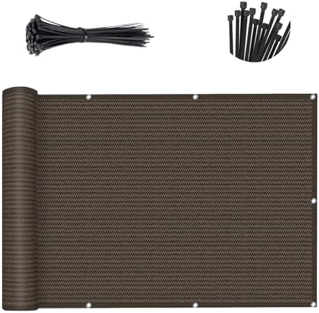 SUNLAX 3'x10' Black Balcony Privacy Screen Fence Windscreen 90% UV Block