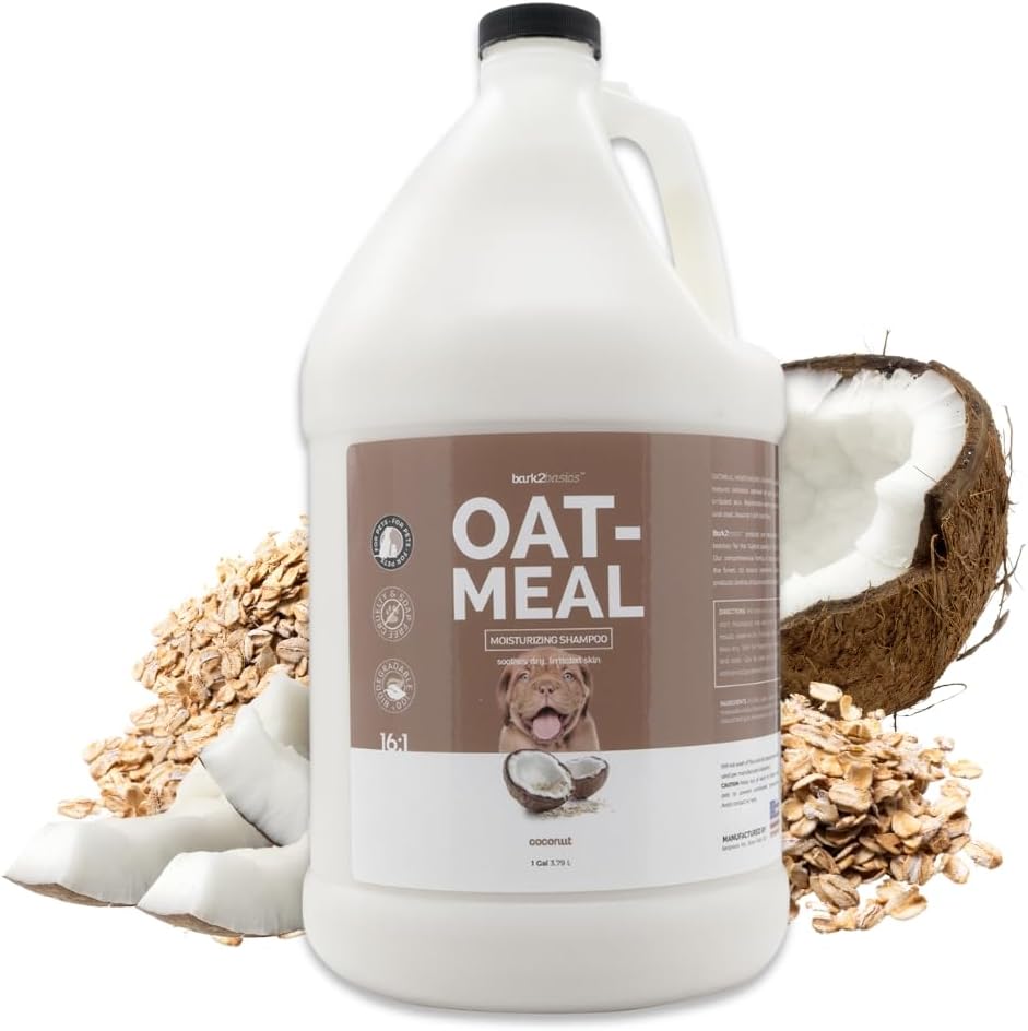 Bark2Basics Oatmeal Dog Shampoo, 1 Gallon - Natural Colloidal Oatmeal, Natural Ingredients, Calms Dry Itchy Irritated Skin