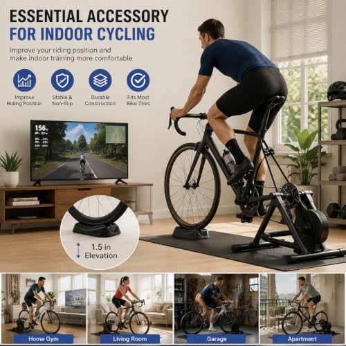 Bike Trainer Front Wheel Block, Indoor Cycling Riser Stand for Road & Mountain Bikes