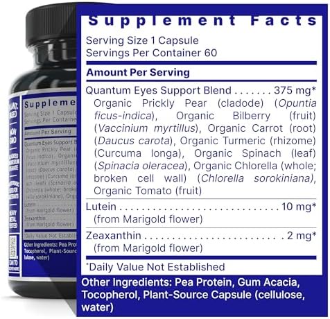 Quantum Nutrition Labs Eye Support - Eye Health Vitamins, Lutein and Zeaxanthin Eye Supplements for Adults and Seniors, Supports Macular Health
