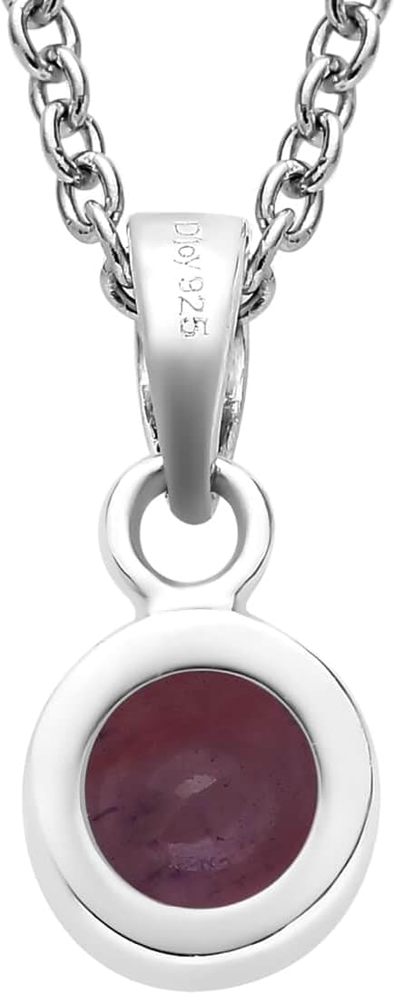 Shop LC Red Garnet Jewelry Set for Women Necklace Dangle Earrings 925 Sterling Silver Platinum Plated Fish Hook Ct 2 Size 20" Gifts for Women