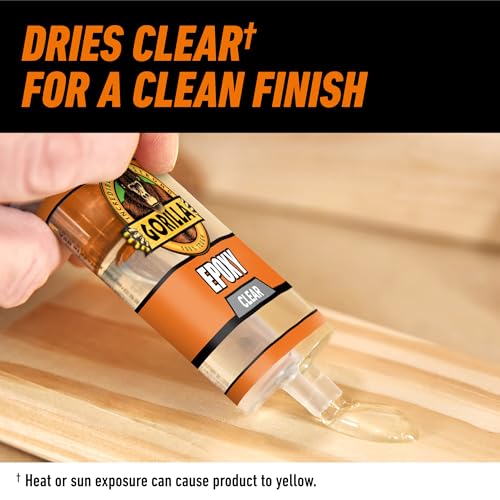 Gorilla 2 Part Epoxy, Incredibly Strong Bonding, 5 Minute Set, 0.85 oz | Water Resistant, Bonds Uneven or Vertical Surfaces, Easy-to-Use Syringe