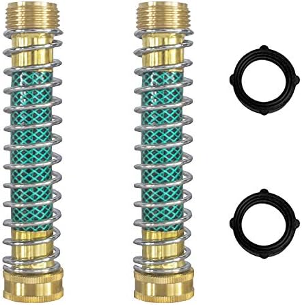 Hourleey Garden Hose Protector, Hose Extension Adapter with Coil Spring, 2 Pack
