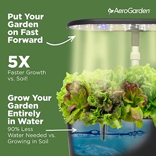 AeroGarden Bounty Basic, Black | Indoor Garden with LED Grow Light