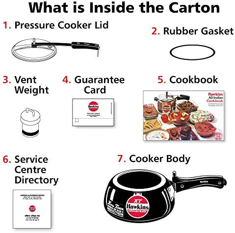 Hawkins Contura Black XT Pressure Cooker, Hard Anodised Inner Lid Cooker, Small Induction Cooker, Handi Cooker, Black CXT20 2 Litre
