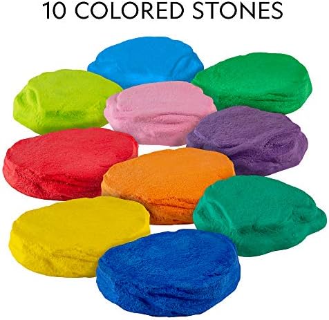 NATIONAL GEOGRAPHIC Stepping Stones for Kids – 10 Soft Durable, Encourage Toddler Balance & Gross Motor Skills, Indoor & Outdoor Toys