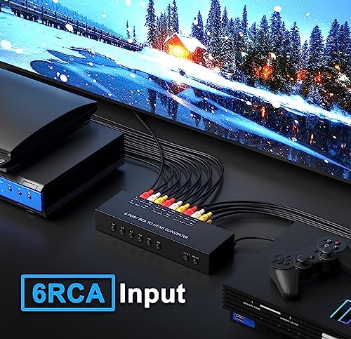 4Port AV to HDMI Converter, 4Port AV to HDMI Switcher with IR Remote