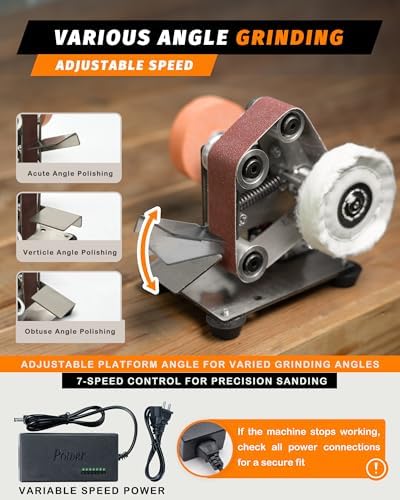 Mini Belt Sander, Electric Small Sander Knife Sharpener, 5"x6.8"x5.5" | Compact Design, Multi-Purpose, Electric Powered, Knife Sharpening, Portable Sander