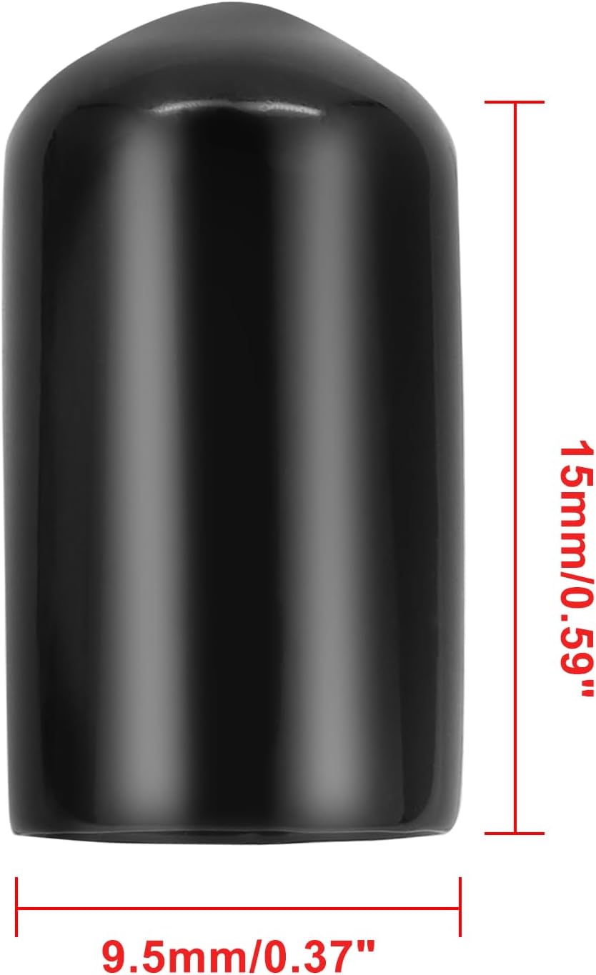 Bonsicoky 12Pcs Round Rubber End Caps 5/8" (16mm) ID, Black