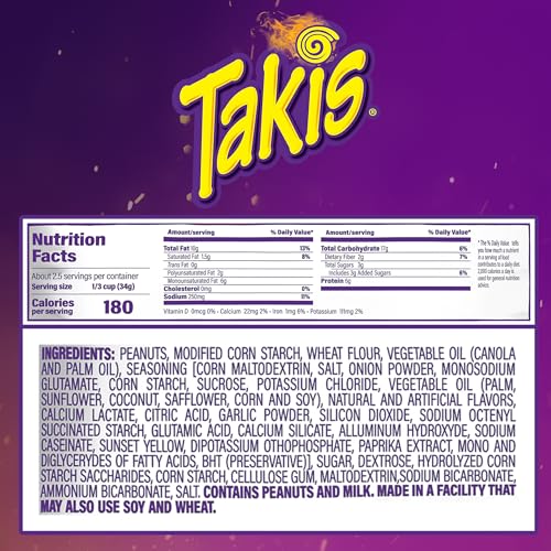 Takis Fuego Hot Nuts 12 pc / 3.2 oz Snack Size Box, Hot Chili Pepper & Lime Flavored Extreme Spicy Double-Crunch Peanuts