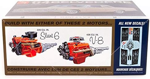 AMT - 1964 Plymouth Belvedere (w/Straight 6 Engine) 2T, 1:25 (AMT1188M), White