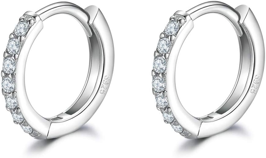 Dlihc 6 Pairs Sterling Silver Hoop and Stud Earrings Set for Women Men