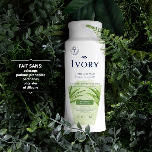 Ivory Body Wash, Designed for the Whole Family, Gentle Formula, Free of Dyes Heavy Perfumes Parabens Phthalates & Silicones, Original Scent, 21 oz (Pack of 2)