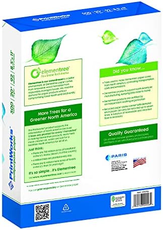 PrintWorks Multipurpose Paper, 20 Pound, 92 Bright, 200 Sheets, 8.5x11 Inches (00019), White