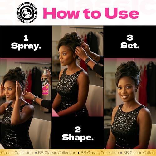 Bronner Bros Pump It Up Gold Styling Spritz, Super Hold Hairspray, 8oz | For Styling & Finishing, Fast-Drying Hair Spray