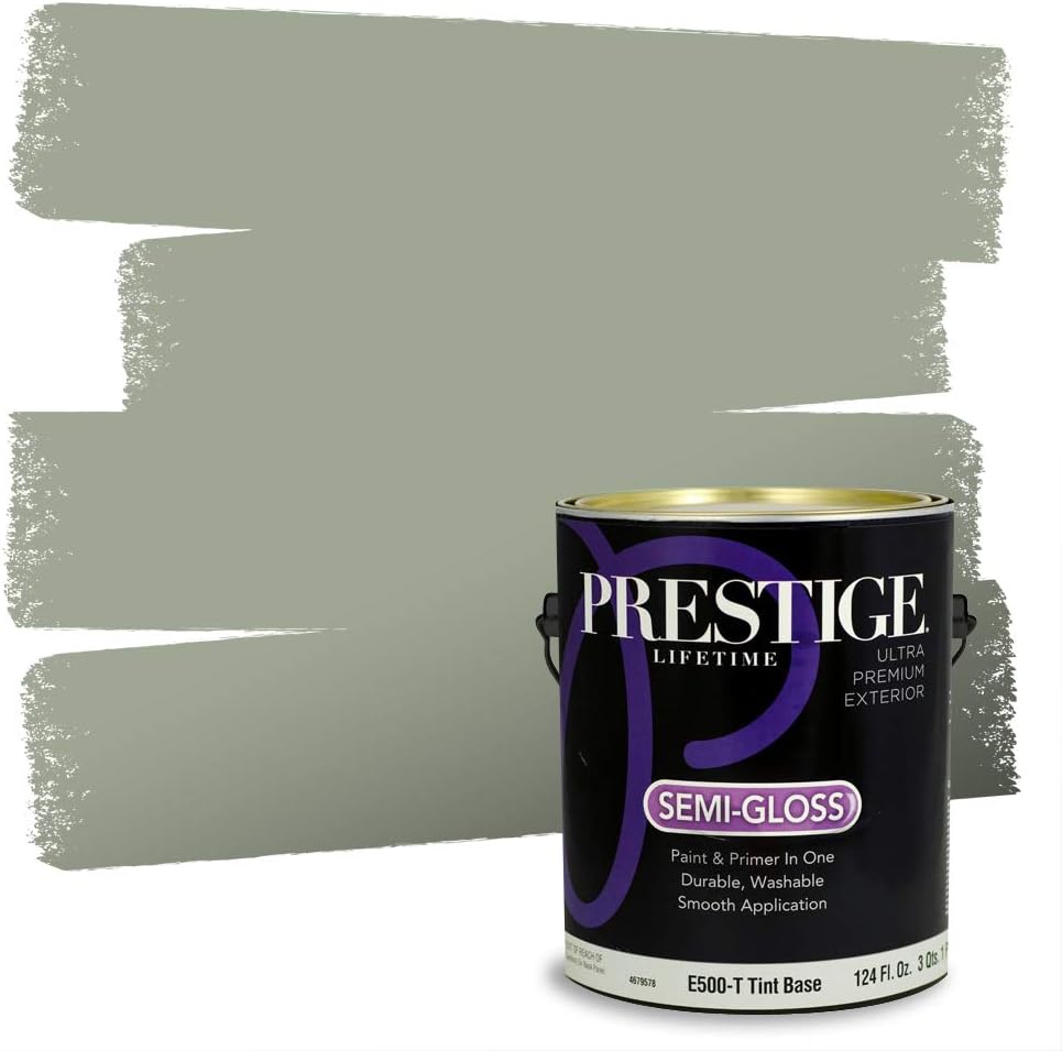 PRESTIGE Paints Exterior Paint and Primer In One, 1-Gallon, Flat, Comparable Match of Sherwin Williams* Coastal Plain*