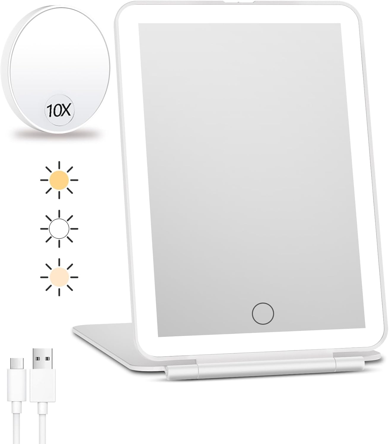 FUNTOUCH Rechargeable Travel Makeup Mirror with 72 Led Lights