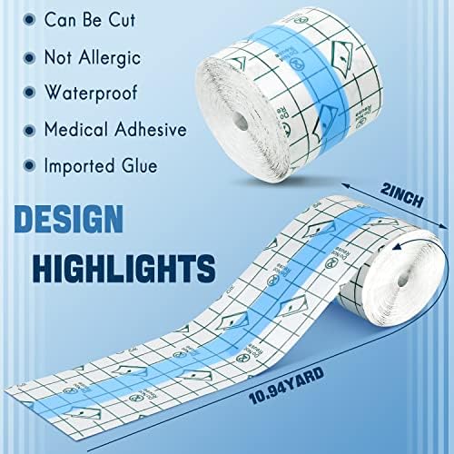 BBTO Transparent Waterproof Adhesive Dressing Bandage Tape, 6 x 197 Inch