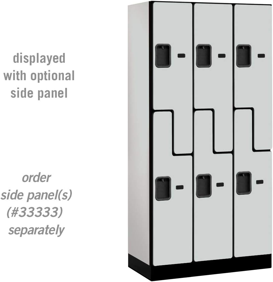Salsbury Industries 2-Tier S-Style Designer Wood Locker with Three Wide Storage Units, 6-Feet High by 18-Inch Deep, Mahogany