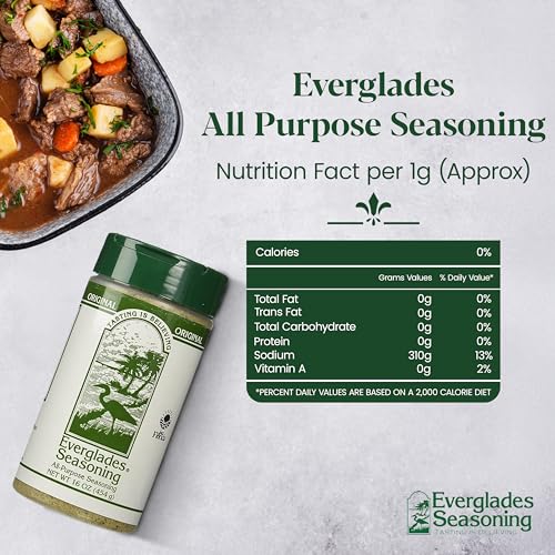Everglades All Purpose Seasoning Blend - Southern Herbs & Spices - 16 oz | Gluten Free, No Pesticides, Granule Form, Made In Florida, For Meat Seafood Veggies