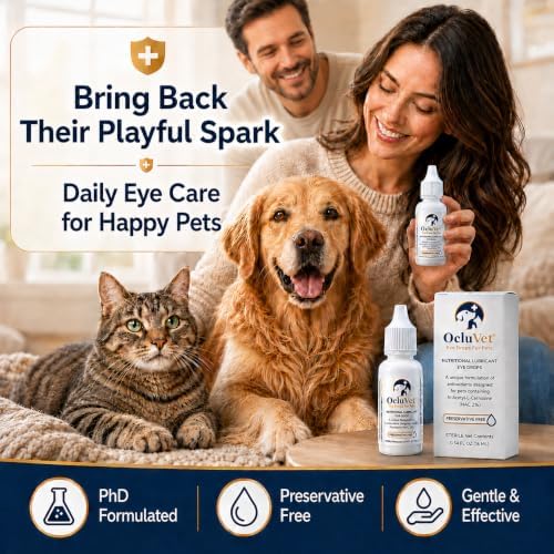 Pet Eye Drops for Dogs & Cats, 2% NAC, 16 mL | Preservative-free antioxidant formula with 2% N-Acetyl-L-Carnosine supports eye comfort and clarity