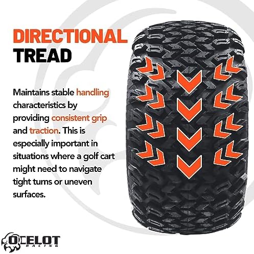 P334 22x11-10 Golf Cart Tires - All Terrain Golf Cart Tires, 4-Ply Rated Quad Tire