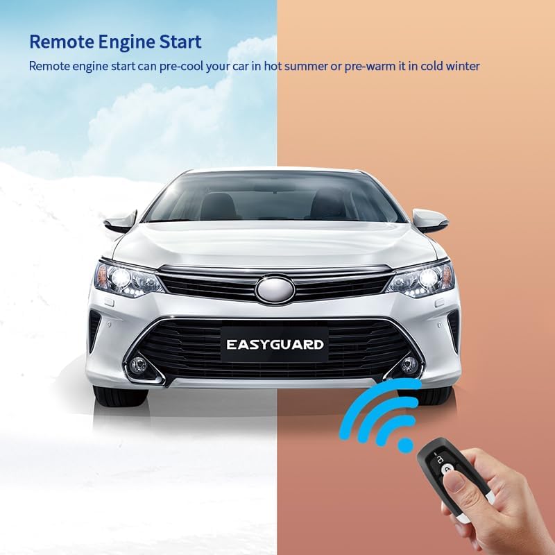 EC002-FO2-NS smart Key Passive keyless Entry Kits with Push Start Button Remote Start PKE Lock and Unlock DC12V