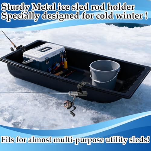 Metal Adjustable Ice Fishing Sled Rod Holder Upgraded 1.5-3.26inch Ice House Sled Rod Holder Heavy Duty Compatible Hands-Free Ice Fishing Pole