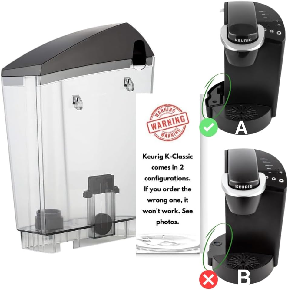 Replacement Water Reservoir Tank for Keurig K-Classic ONLY 48 oz - B44, B40, B45, B50, K40, K45, K50