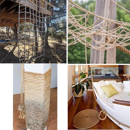 100 Feet 1 inch Diameter Twisted Manila Rope, Twisted 3 Strand, Polypropylene Rope for Indoor Outdoor Use for Landscaping, Tug of War