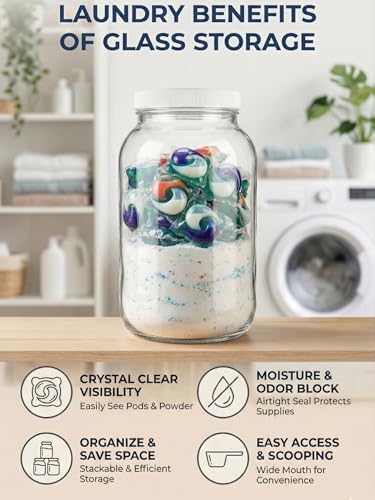 Sally's Organics Large 1 Gallon Glass Jars with Lids - Made in the USA - Wide Mouth BPA-Free Lid, Chalk Labels – Sun Tea, Fermenting, Kombucha