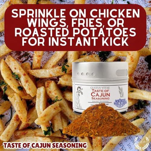 Gustus Vitae | Taste of Cajun Seasoning | Natural Gourmet Spice Blend | Premium Small Batch | Culinary Blackening Spice | Natural Creole Herbs | Non