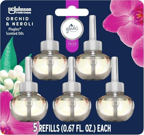 Glade PlugIns Refills Air Freshener, Sea Mist & Cypress, Scented and Essential Oils for Home and Bathroom, 0.67 Fl Oz, 5 Count