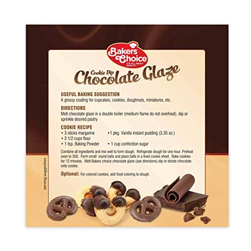 Chocolate Icing Glaze - 12 oz. Microwavable Melting Chocolate for Molds, for Decorating and Dipping Cakes, Cookies, and Pretzels