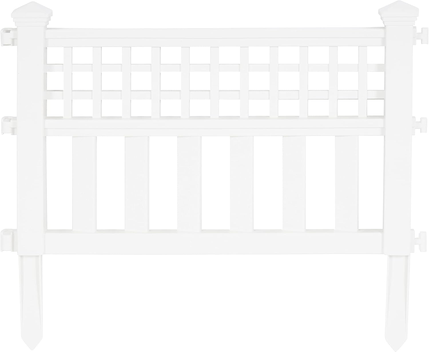 Suncast Grand View 14.5 x 24 Inch Resin Yard Garden Border Fence, White (3 Pack)