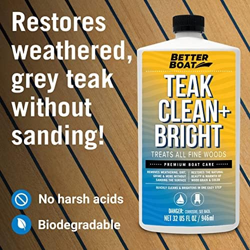 Teak Cleaner and Brightener for Wood, Teak Oil or Sealer for Boats, Indoor