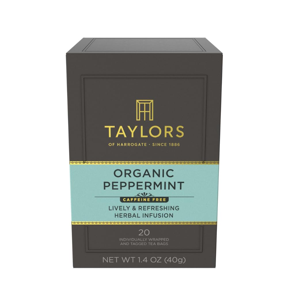 Taylors of Harrogate Green Tea with Lemon, Individually Wrapped Bags, 20 Count (Pack of 1), Citrussy, Mellow and Light, Caffeinated, Enjoy Hot or Iced, 20 Teabags