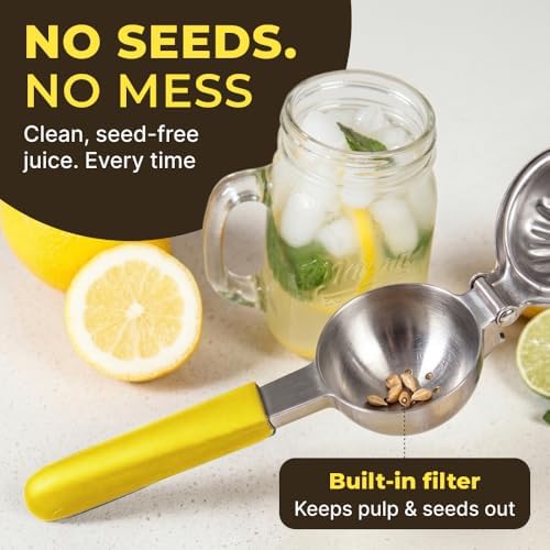 Large Lemon Squeezer Stainless Steel Press - Non-Slip Grip, Heavy Duty, Manual Design - Effortless Pro-Grade Lemon, Lime, Orange