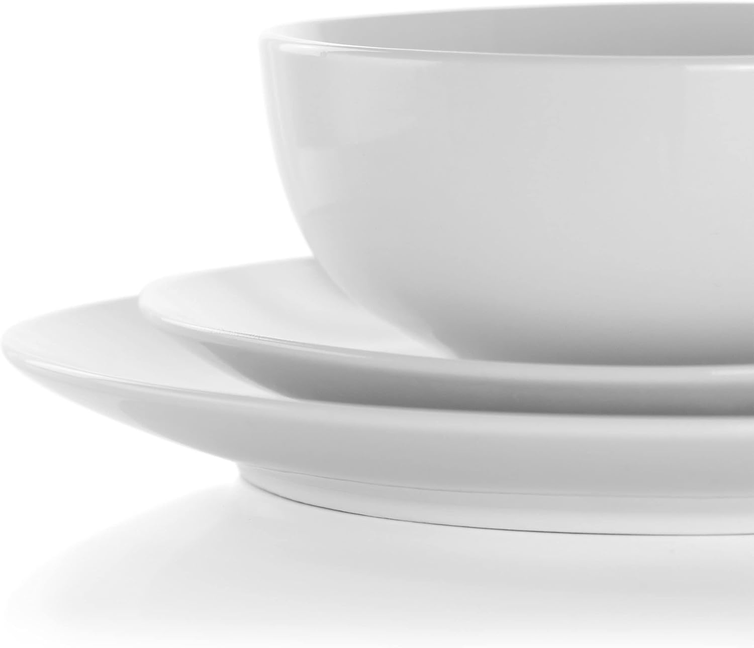 Elama White Porcelain Dish Dinnerware Set, 18 Piece, Newman